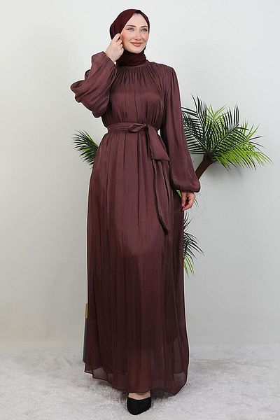 GİYZAMİLA Matem Hijab Φόρεμα Ροζ Καφέ