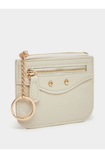 Styli Textured Wallet with Zip Closure