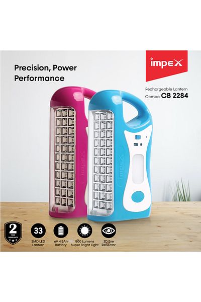 İMPEX Impex LED Rechargeable Lantern 2 pcs Combo (CB 2284)
