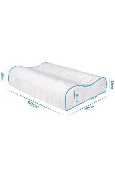Viscofoam Perna ortopedica pentru sustinere gat inalt Perna Visco pentru suport dublu pentru gat - 60x40x14-12cm