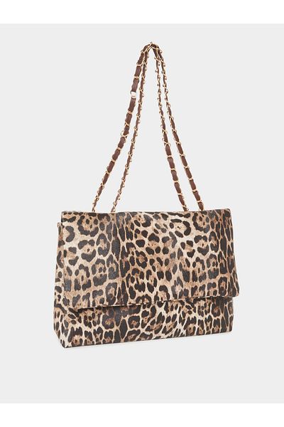 Styli Animal Print Shoulder Bag with Chain Strap