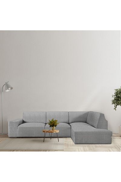 EYSA CONFECTIONES Right corner cover with 2-way stretch chaise longue 350-500cm, Premium ROC, C/6 Grey