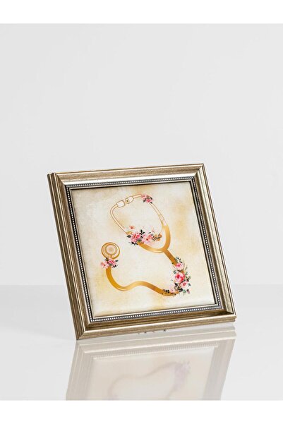 Prof Stetoskop - Cveće Zlatna 100% Svilena Slika Poklon Dekorativna