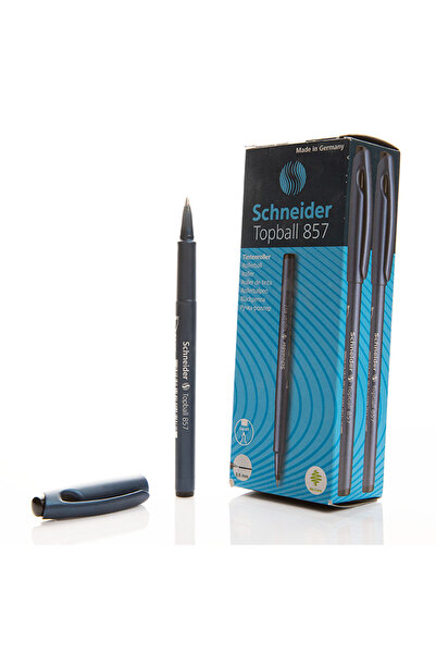 SCHNEIDER قلم حبر جاف شنايدر توب بول 857، 0.6 مم، أسود - علبة من 10 قطع
