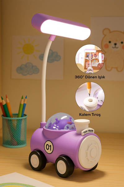 Arfseb 360° dönebilen Kalem Traş Özellikli LED Gece Lambası-Mor