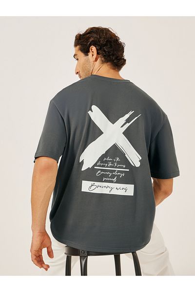 Styli Back Graphic Print Oversized T-Shirt