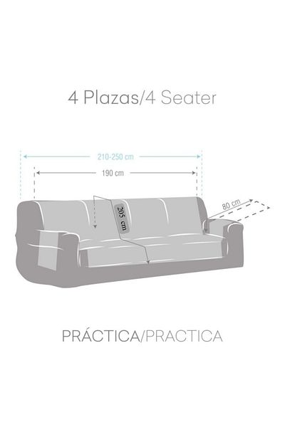 EYSA CONFECTIONES Waterproof sofa cover 4-seater 190cm, Oslo Protect, C/6 Grey