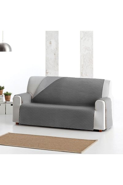 EYSA CONFECTIONES Quilted sofa cover 4-seater 190cm, reversible, Oslo, C/06 Anthracite/Light grey