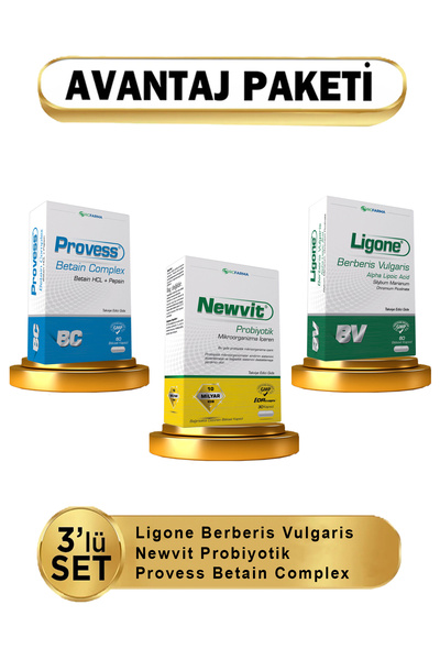 Provess Betain Complex + Newvit Probiyotik + Ligone Berberis 3 lü ( Avantajlı...