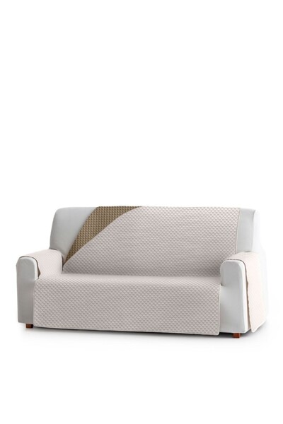 EYSA CONFECTIONES Quilted sofa cover 4-seater 190cm, reversible, Oslo, C/00 Ecru/Dark beige