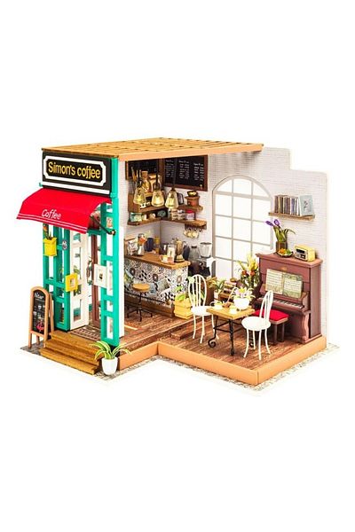 Rolife 3D Puzzle Mini Dollhouse Simon's Cafe DIY, RoLife, 203 pieces