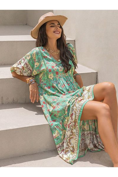 Russty Dustty By Styli Floral A-Line Midi Dress