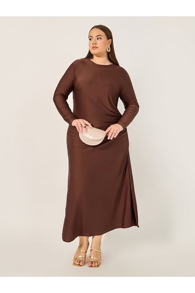 Styli Plus Size Texture Twist Detail Jalabiya