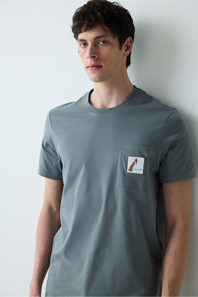 Penti Graues Pyjama-Set mit Giraffen-Shorts