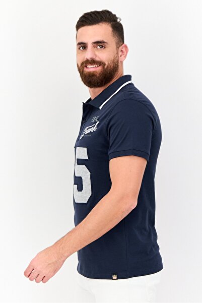 PAUL FRANK Men Regular Fit Embroidered Short Sleeves Polo Shirt, Navy Blue