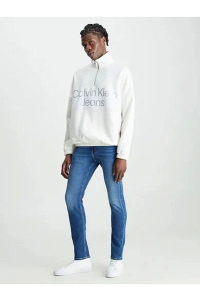 Calvin Klein Ανδρικό τζιν με λεπτή εφαρμογή ψηλόμεσο μπλε τζιν καθημερινής χρήσης J30J 323691 -1 BJ