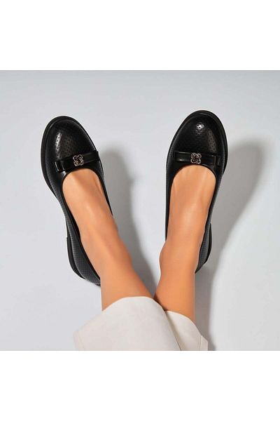 Joana Women's Ballerinas Black Ecological Leather Erilyn