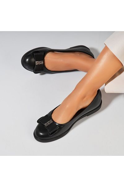 Joana Women's Ballerinas Black Ecological Leather Marija