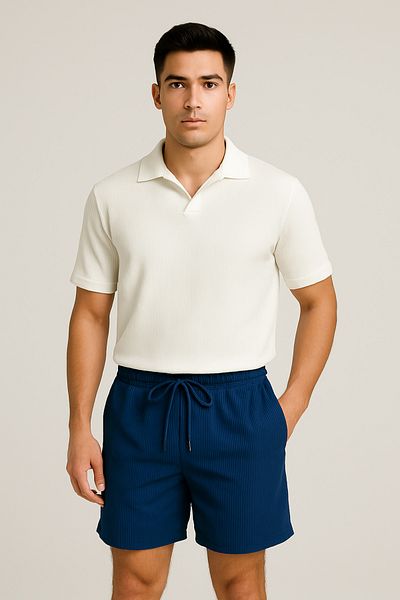DWN WEAR Ottoman Lyc Fabric Summer Lycra Men's T-Shirt Shorts Set