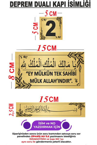 sıradışıhediyem Molitvena vrata za zemljotres i Sa šljokicama ği Metalni set ...
