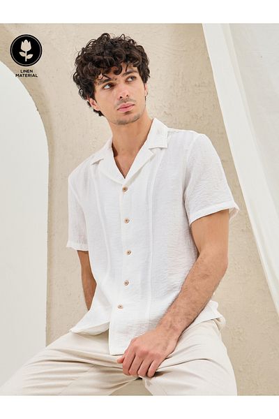 Styli Textured Regular Fit Buttoned Shirt