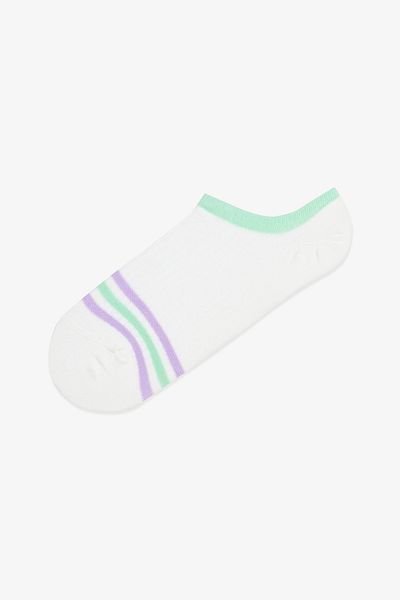 Penti Lila gestreifte 3er-Pack Sneaker-Socken