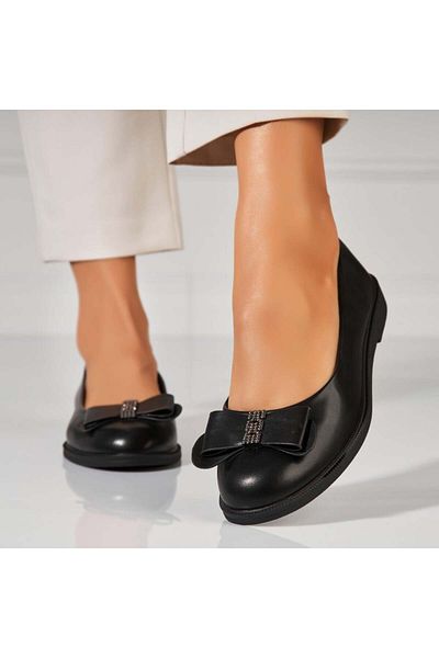 Joana Women's Ballerinas Black Ecological Leather Marija