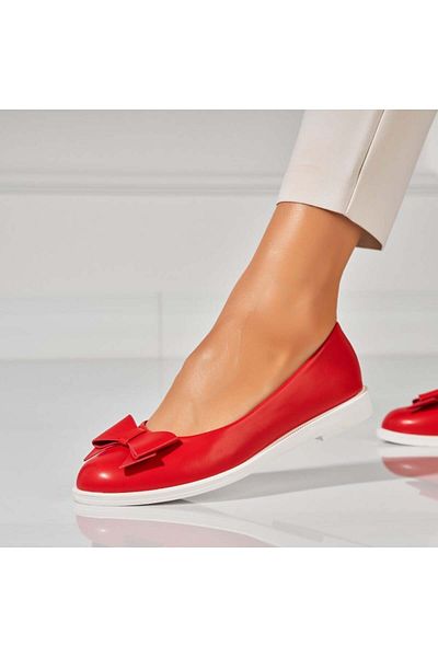 Joana Women's Ballerinas Red Ecological Leather Rydia