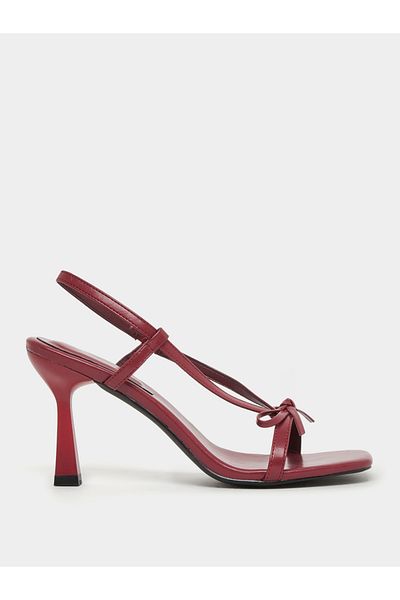 Styli Ribbon Detail High Kitten Heel Sandals