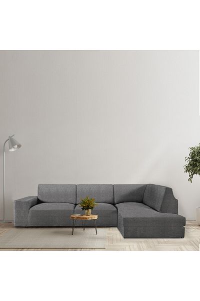EYSA CONFECTIONES Right corner cover with 2-way stretch chaise longue 350-500cm, Premium ROC, C/16 Anthracite