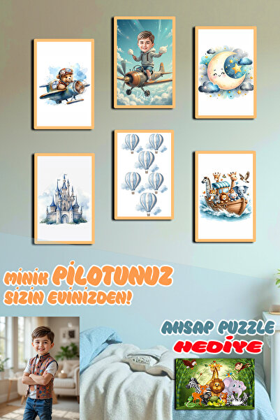 Lotus Digital Fotoğrafını Gönder, Pilotunuz Hazır! 6 lı Tablo Set Bohem Çocuk...