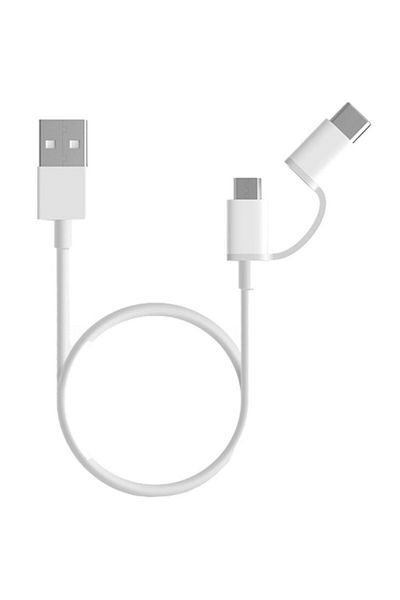 Xiaomi Cablu de date Xiaomi Mi 2-in-1 Micro USB and Type C 1m White