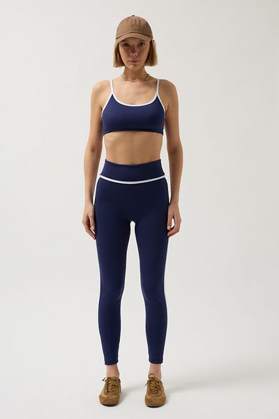 Black Fashion Sutien bleumarin cu detaliu de țevi și bretele