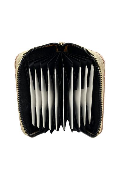 Womancraft Crocodile Leather Zippered Accordion Card Holder