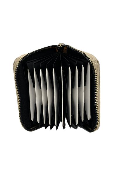 Womancraft Crocodile Leather Zippered Accordion Card Holder