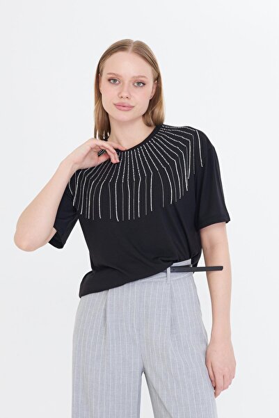 TIFFANY&TOMATO Taş İşlemeli T-Shirt