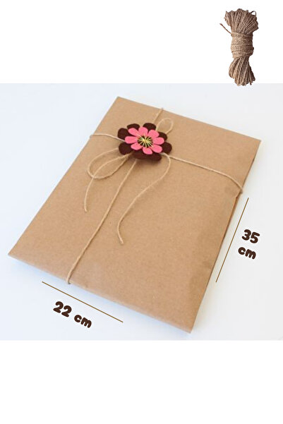 Dekals 2li Set (25 ADET 22x35 + 15M JÜT İP) Hazır Kraft Hediye Paketi Kalın H...
