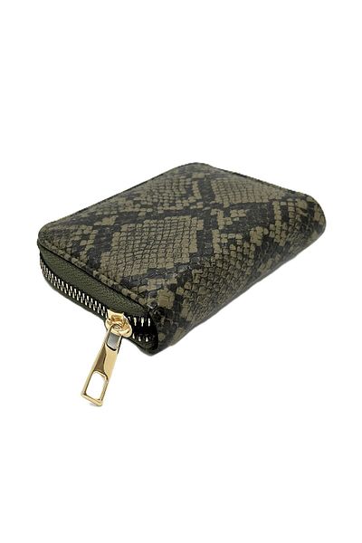 Womancraft Crocodile Leather Zippered Accordion Card Holder