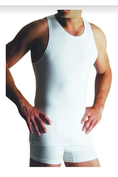 YILDIZ Pack of 4 Star Men's Bamboo Undershirt with 2 Pairs of Bamboo Socks Gift White