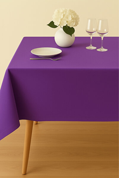 Luvora Home Luna Serisi Kadife Dokulu Masa Örtüsü - Mor