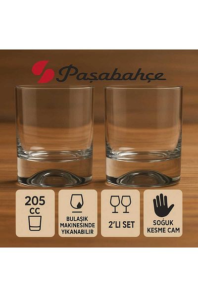Paşabahçe Holiday 205 Cc Cold Cut Glass Soft Drink Glass Set of 2