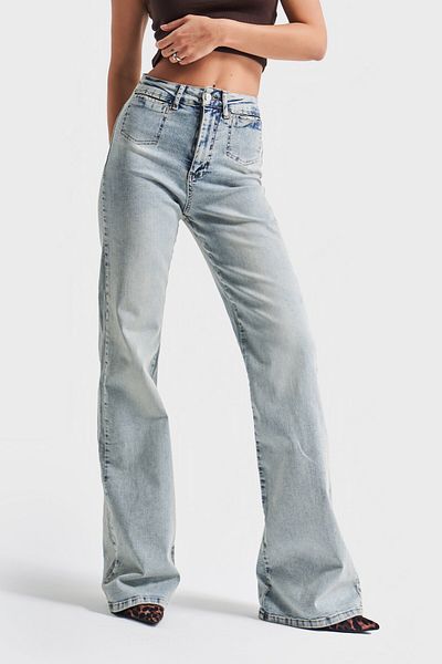its basic Blugi de damă Culoare 4s5-32 Flare Fit Tesatura Lycra elastică Lungime interioară 83 cm Blugi denim