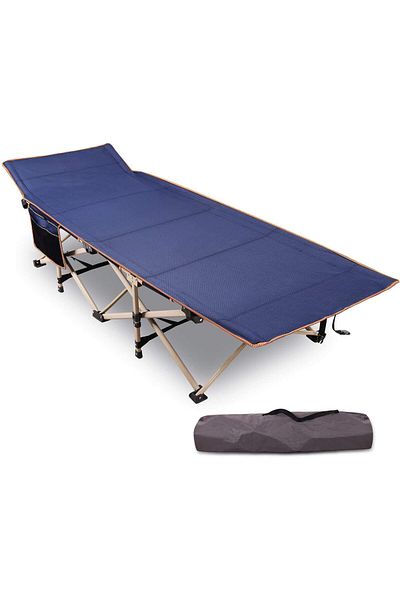 fulina Folding Camping Beds,Strong Thicker Tubes,with Storage Bag,for Outdoor Travel Office,Blue