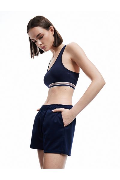 Koton Elastic Waist High Waist Comfortable Fit Pocket Detailed Mini Sports Shorts
