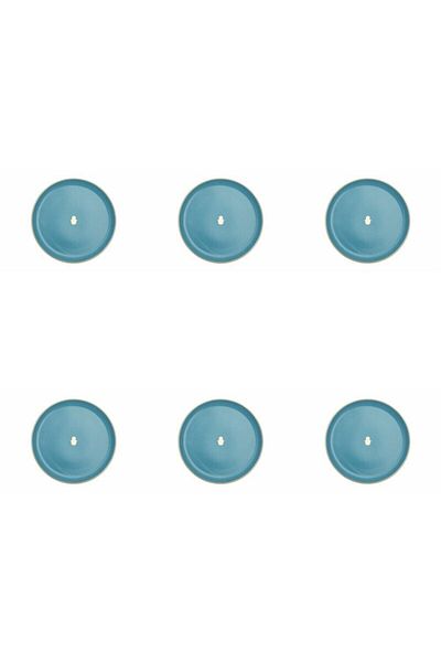 Porland Glamorous Turquoise Flat Plate 20cm Set of 6 04ap021560