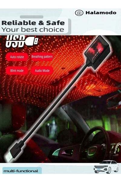 HALAMODO 2pcs Car USB Atmosphere Projection Starry Sky Night Light, Car Interior LED Decorative Light, Adjust
