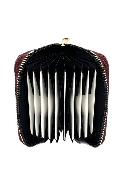 Womancraft Crocodile Leather Zippered Accordion Card Holder