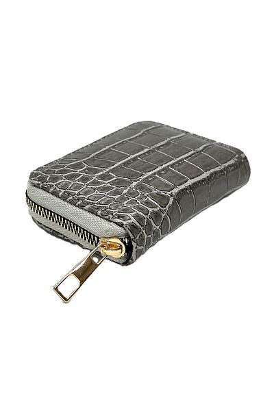 Womancraft Crocodile Leather Zippered Accordion Card Holder