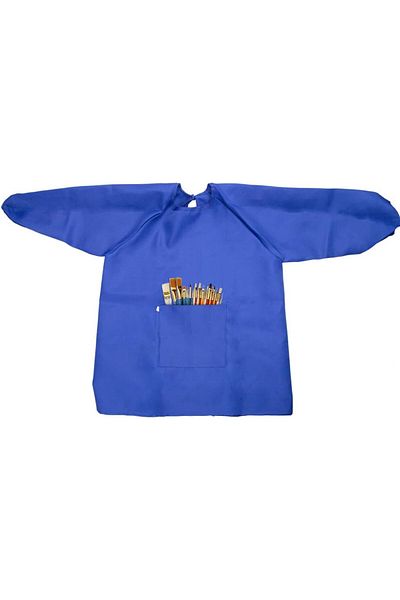 AISHNA Șorț de pictură, material textil, albastru închis, mărimea XL (12-16 ani)
