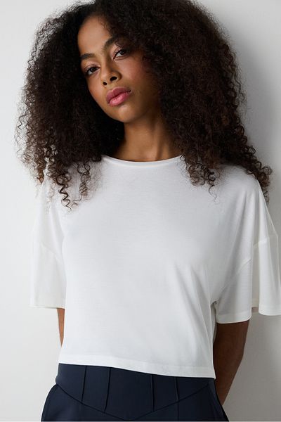 Penti Modal Crop Off White tričko